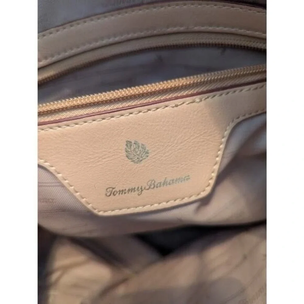 Tommy Bahama Tote Bag Embossed‎ Floral Design Shopper Purse Handbag